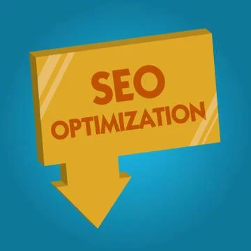 Word writing text Seo Optimization. Business concept for process of affecting Stock Illustration