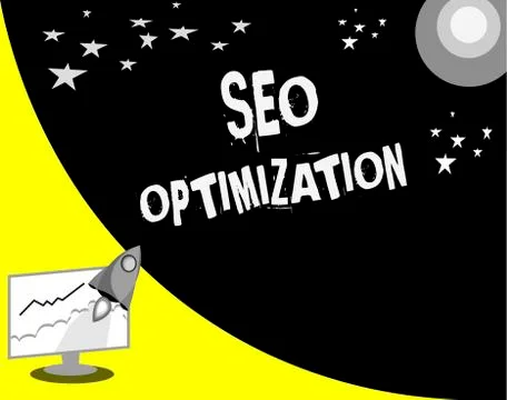 Word writing text Seo Optimization. Business concept for process of affecting Stock Illustration
