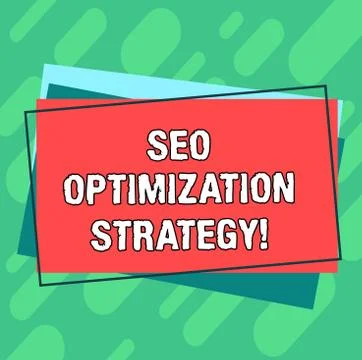 Word writing text Seo Optimization Strategy. Business concept for process of Stock Illustration