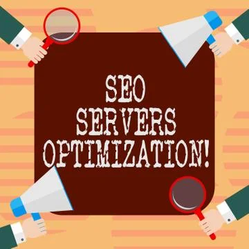Word writing text Seo Servers Optimization. Business concept for SEO network Stockillustratie