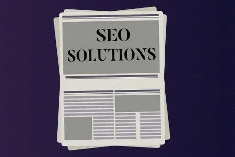 Word writing text Seo Solutions. Business concept for Search Engine Result Page イラスト素材