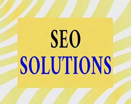 Word writing text Seo Solutions. Business concept for Search Engine Result Page Illustrazione stock