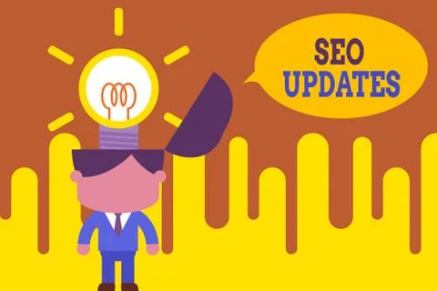 Word writing text Seo Updates. Business concept for new information or design in Illustrazione stock