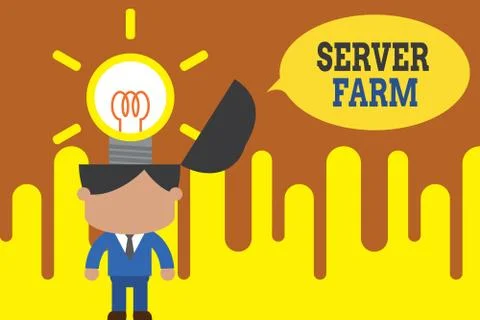 Word writing text Server Farm. Business concept for a group of computers acting Illustrazione stock