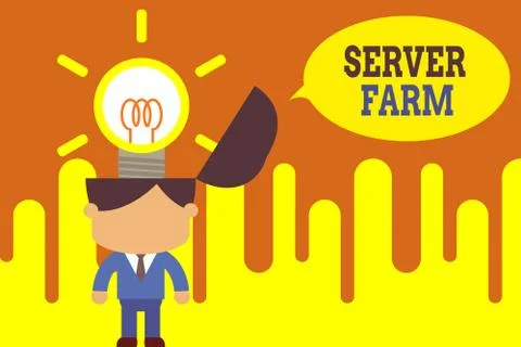 Word writing text Server Farm. Business concept for a group of computers acting Illustrazione stock