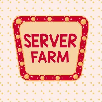 Word writing text Server Farm. Business concept for a group of computers acting Illustrazione stock