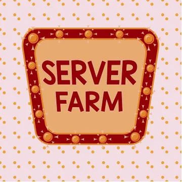 Word writing text Server Farm. Business concept for a group of computers acting Illustrazione stock