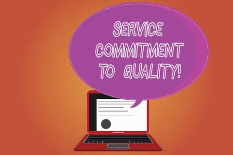 Word writing text Service Commitment To Quality. Business concept for Excellent Stock Illustration
