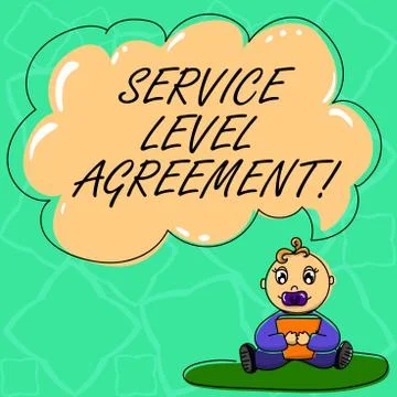 Word writing text Service Level Agreement. Business concept for Commitment Stock Illustration