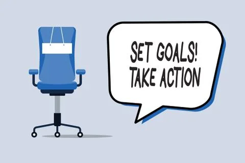 Word writing text Set Goals Take Action. Business concept for Act on a specif Stock Illustration
