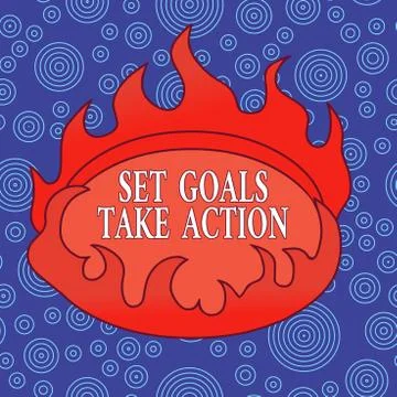 Word writing text Set Goals Take Action. Business concept for Act on a specific Stock Illustration