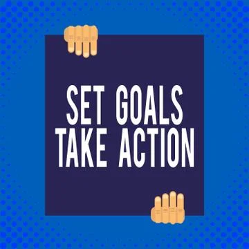 Word writing text Set Goals Take Action. Business concept for Act on a specific Stock Illustration