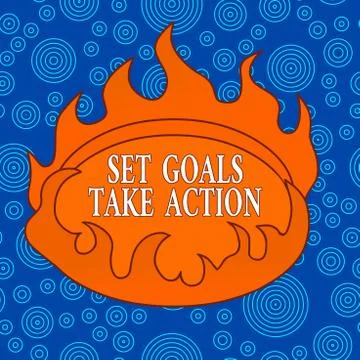Word writing text Set Goals Take Action. Business concept for Act on a specific Stock Illustration