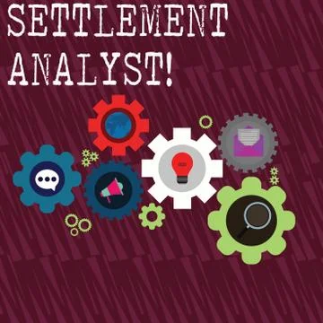 Word writing text Settlement Analyst. Business concept for Negotiate settlement 스톡 일러스트