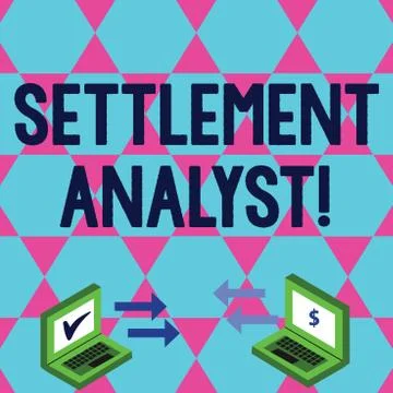 Word writing text Settlement Analyst. Business concept for Negotiate settlement 스톡 일러스트