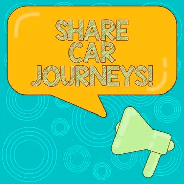 Word writing text Share Car Journeys. Business concept for when two or more Stock Illustration
