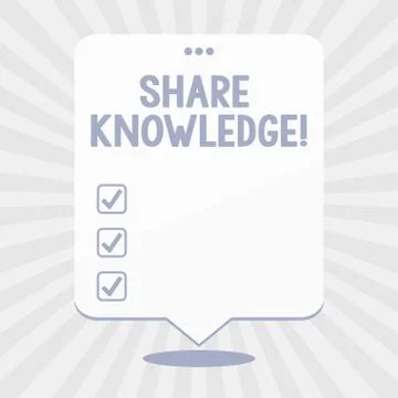 Word writing text Share Knowledge. Business concept for exchanged among showing Stock Illustration