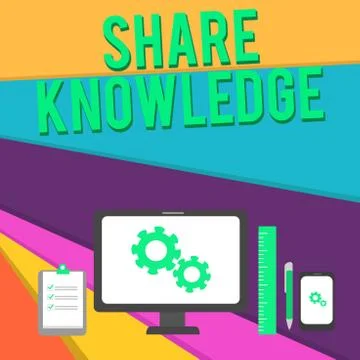 Word writing text Share Knowledge. Business concept for teaching others what I Stock Illustration