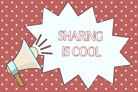 Word writing text Sharing Is Cool. Business concept for giving and getting 스톡 일러스트