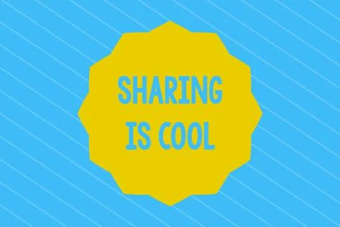 Word writing text Sharing Is Cool. Business concept for giving and getting 스톡 일러스트