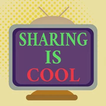 Word writing text Sharing Is Cool. Business concept for giving and getting 스톡 일러스트