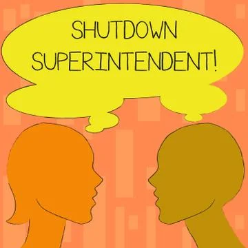 Word writing text Shutdown Superintendent. Business concept for demonstrating イラスト素材