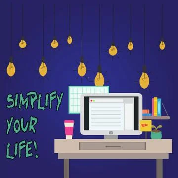 Word writing text Simplify Your Life. Business concept for focused on important Stock Illustration