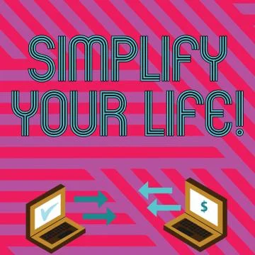 Word writing text Simplify Your Life. Business concept for focused on important Stock Illustration
