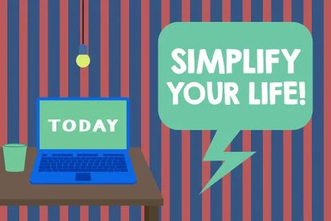 Word writing text Simplify Your Life. Business concept for focused on important Stock Illustration