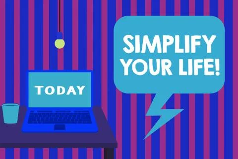 Word writing text Simplify Your Life. Business concept for focused on important Stock Illustration