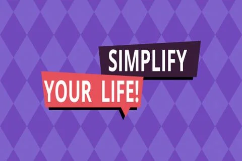 Word writing text Simplify Your Life. Business concept for focused on important Stock Illustration