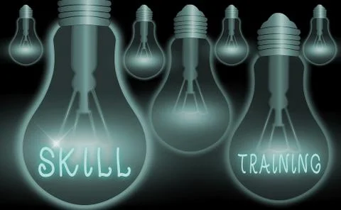 Word writing text Skill Training. Business concept for designed to gain and イラスト素材