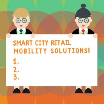 Word writing text Smart City Retail Mobility Solutions. Business concept for Illustrazione stock