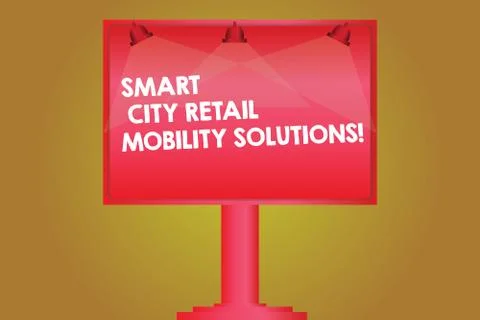 Word writing text Smart City Retail Mobility Solutions. Business concept for Stock Illustration