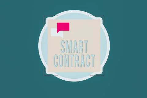 Word writing text Smart Contract. Business concept for digital agreement to Ilustração Stock