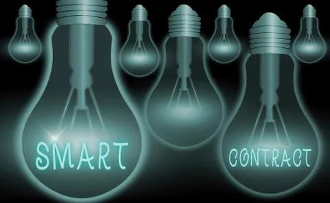 Word writing text Smart Contract. Business concept for digital agreement to Ilustração Stock