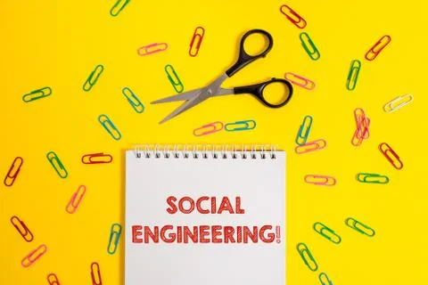 Word writing text Social Engineering. Business concept for Psychological Foto stock