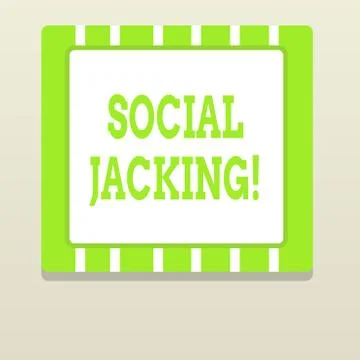 Word writing text Social Jacking. Business concept for Spiteful method tricking Stock Illustration