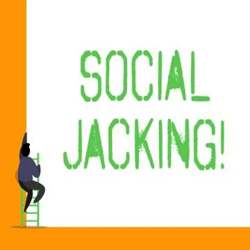 Word writing text Social Jacking. Business concept for Spiteful method tricking Stock Illustration
