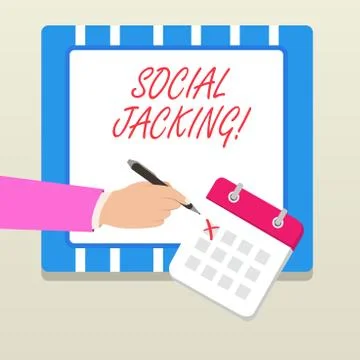 Word writing text Social Jacking. Business concept for Spiteful method tricking Stock Illustration