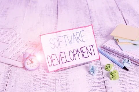 Word writing text Software Development. Business concept for software is created Fotos de archivo