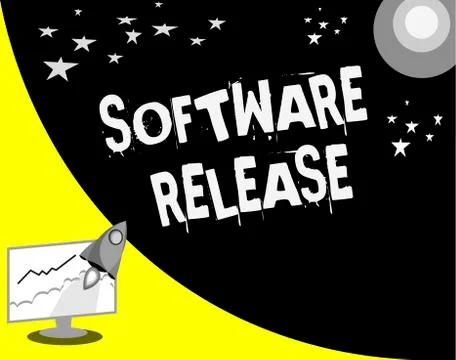 Word writing text Software Release. Business concept for sum of stages of Stockillustratie