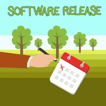 Word writing text Software Release. Business concept for sum of stages of イラスト素材
