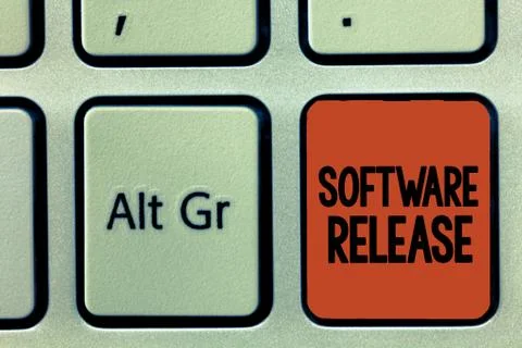 Word writing text Software Release. Business concept for sum of stages of 写真素材