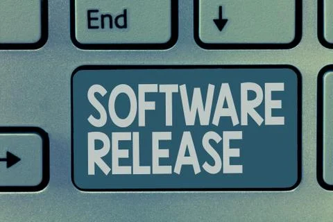 Word writing text Software Release. Business concept for sum of stages of 写真素材