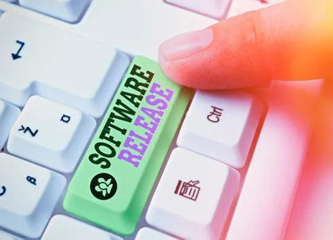 Word writing text Software Release. Business concept for sum of stages of Stock Photos