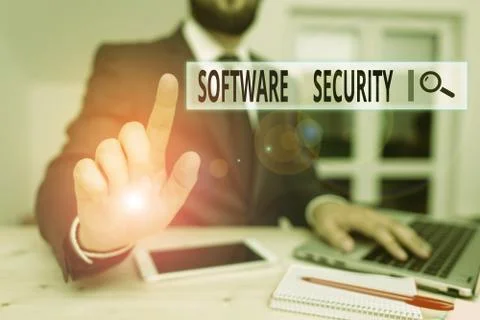 Word writing text Software Security. Business concept for implemented to protect Stock Photos
