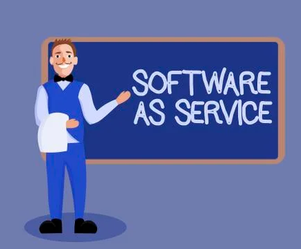 Word writing text Software As Service. Business concept for On Demand licensed 스톡 일러스트