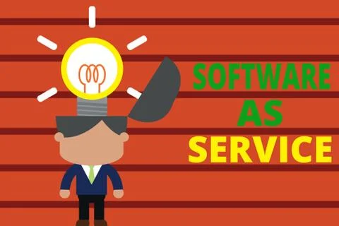 Word writing text Software As Service. Business concept for On Deanalysisd 스톡 일러스트