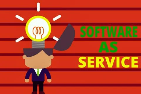 Word writing text Software As Service. Business concept for On Deanalysisd Illustrazione stock